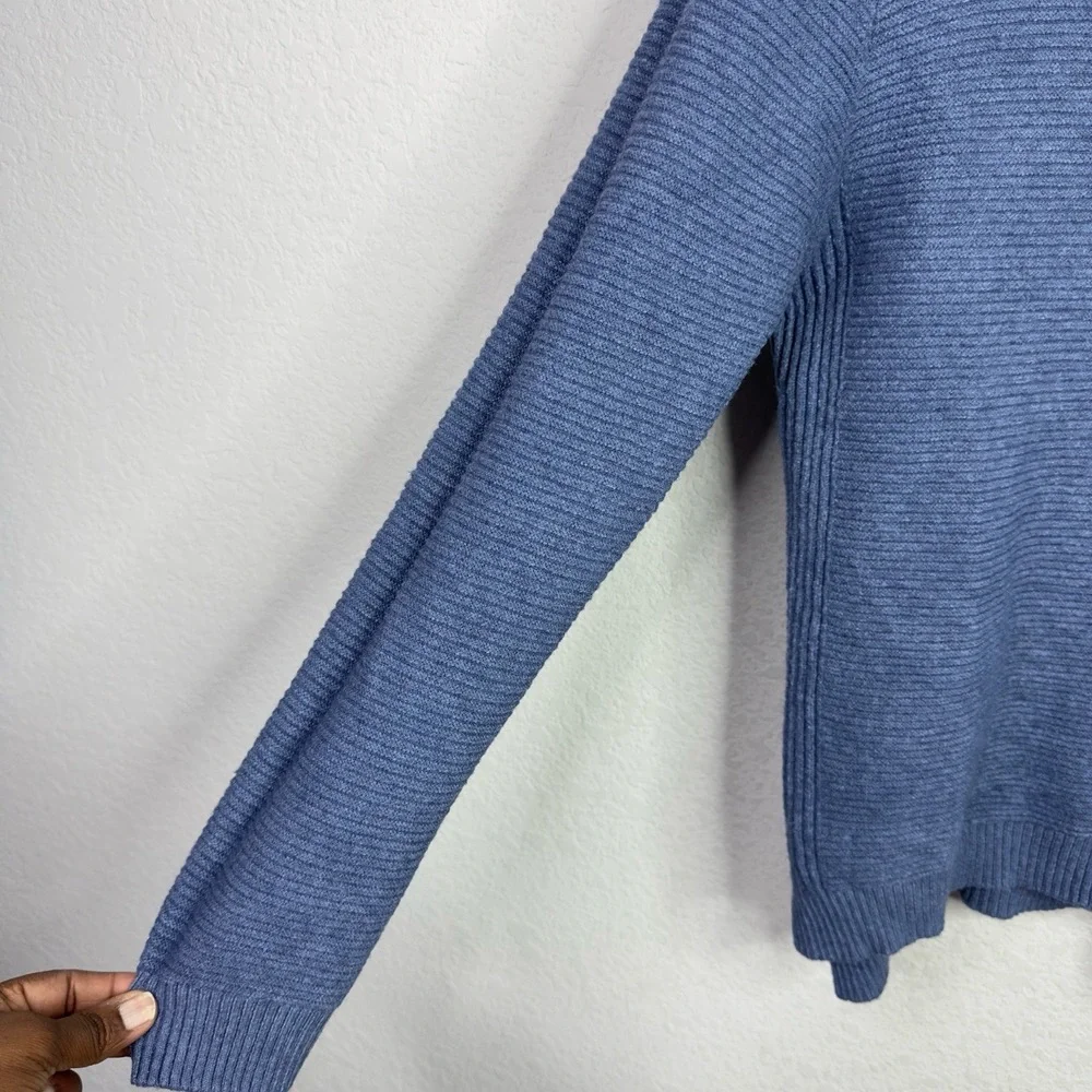 Erre De Raso Sweater Womens L/XL Blue Long Sleeve Ribbed‎ Knit Preppy Business